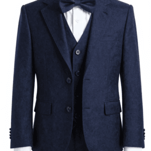 Premium three-piece navy blue formal suit for boys by Fayez Store